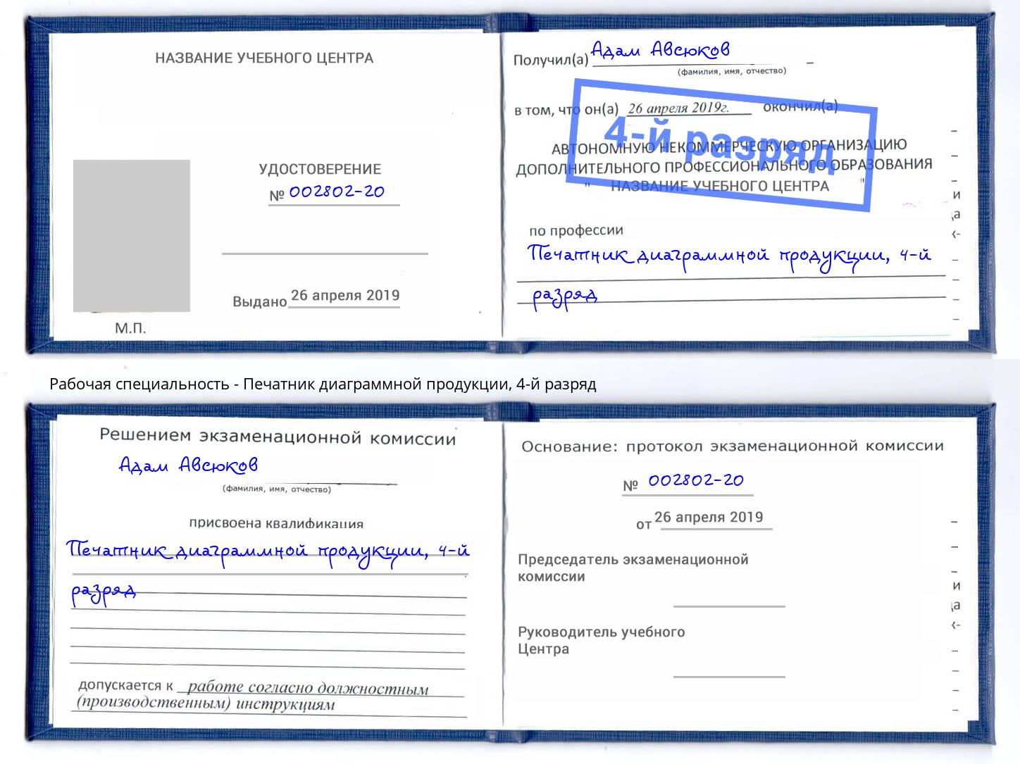 корочка 4-й разряд Печатник диаграммной продукции Норильск
